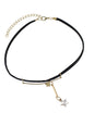 Gothic Punk 90s Black Pu Leather Star Charm Tattoo Choker Necklace Grunge Collar-4