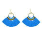 Ethnic Traditional Jewellery Colorful Tassel Fan Shape Dangle Bohemian Earrings-6