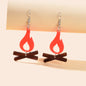 Red Flame Earrings Acrylic Creative Chic Firewood Fire Night Club Spark Jewelry-0