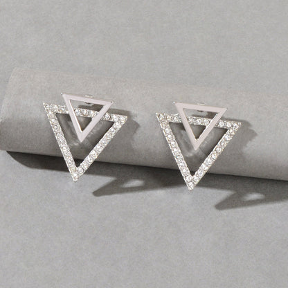 Double Triangles Stud Classic Women Trendy Dangle Earrings Fashion Jewelry Gift-0