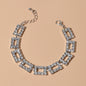 Textured Full Simulated Cubic Zirconia Silver Chain Collection Tennis Bracelets-5