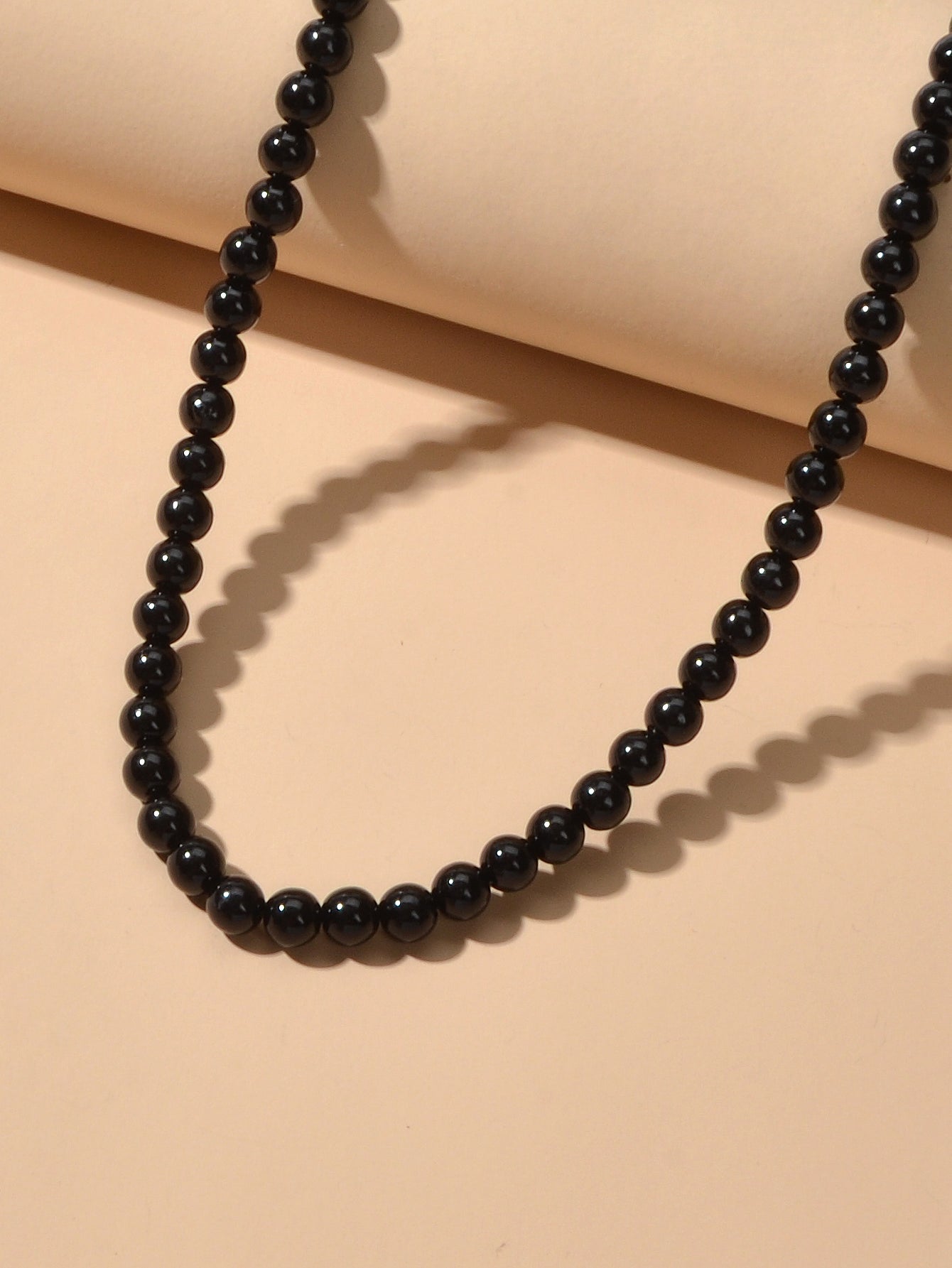 Short Black Beads Necklace Pearl Choker Wholesale Price Jewellery Accessories-3