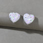 Love Heart Handmade Sparkle Glitter Stud Sequins Pierced Earrings Resin Jewelry-4
