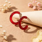 Acrylic C Shape Hoop Stud Earrings Daily Beach Vacation Jewelry Available in multiple colors-3