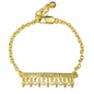 Textured Accessories Pearl Rhinestone Gold Charm Friendship Classic Bracelet-0