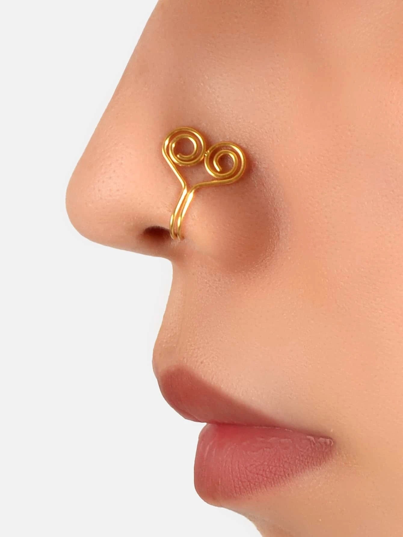 Heart Stainless Steel Clip On Nose Ring Lip Ear Body Non Piercing Jewellery Gift-0