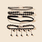4 pcs Classic Black Gothic Tattoo Lace Chokers Beads Tassel Necklaces Party Gift-0