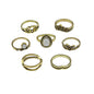 Tribal Ethnic 7 pcs Antique Silver Multiple Stackable Knuckle Finger Ring Set-0