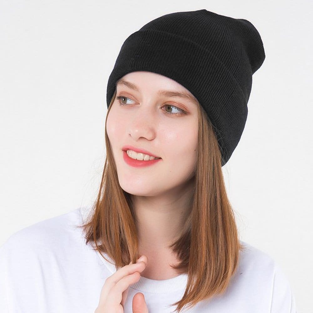Women Men Soft Knitted Warm Baggy Beanie Hat Unisex Crochet Slouch Oversized Cap-0