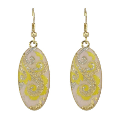 Traditional Indian Ethnic Jewellery Rhinestone Oval Dangle Bohemian Earrings-6