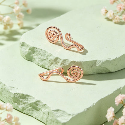 2pcs Delicate Rose Gold No Piercing Geometric Ear Cuffs Elegant Daily Jewellery-2