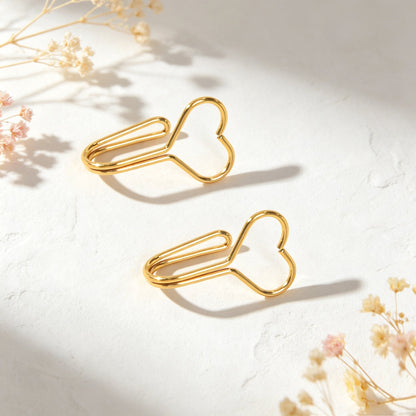 Hollow Heart Ear Cuff Non Piercing Gold Ear Clips Minimalist Cartilage Jewellery-1