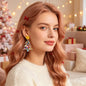 Christmas Tree Dangle Earrings Glitter Star Acrylic Colorful Xmas Party Jewelry-0