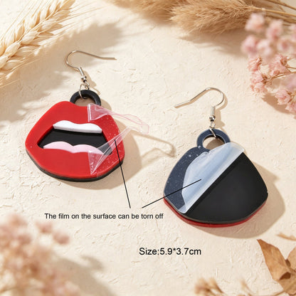 Y2k  Big Red Lips Earrings Halloween Jewelry Music Festival Party Club Cosplay Accessories-2