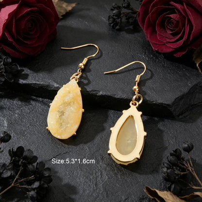 Retro Resin Water Drop Earrings Elegant Party Beach Vacation Jewelry Accessories-2