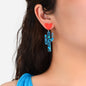 Boho Lightweight Red Heart Blue Cactus Unique Acrylic Transparent Plant Earrings-0