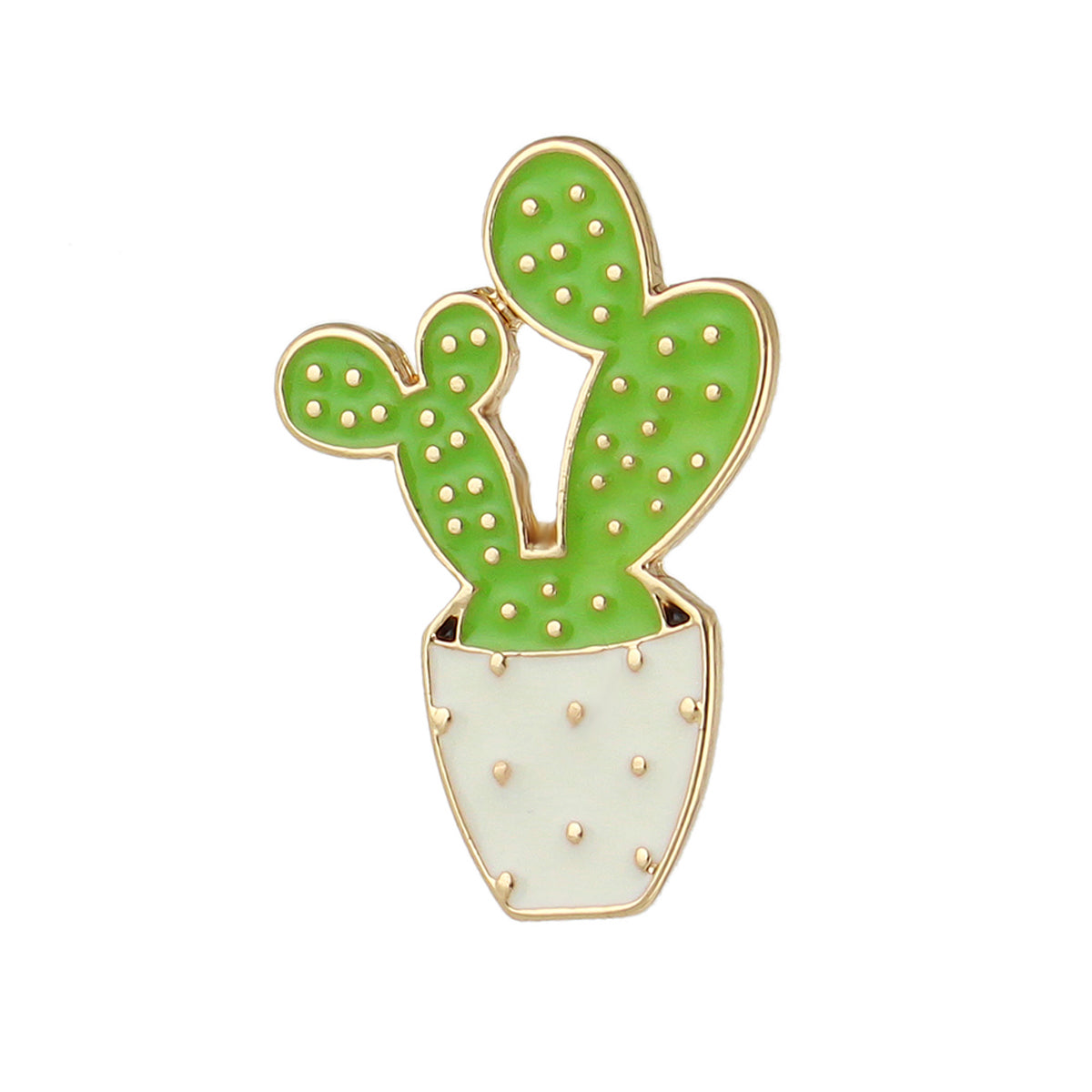 Cute Cartoon Cactus Enamel Lapel Pins Potted Plant Brooches Novelty Badges Gift-0