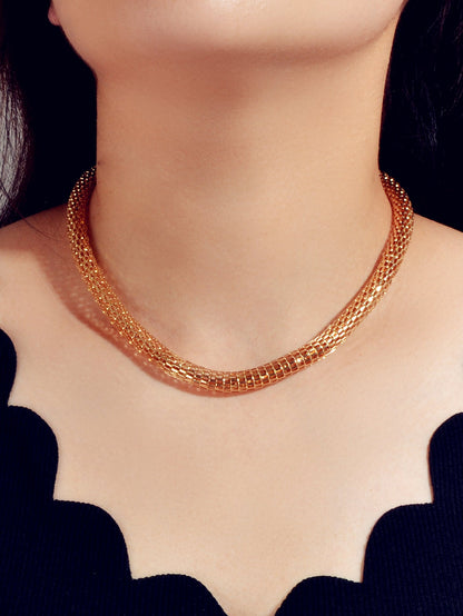Party Decoration Women Thick Gold Chain Short Collar Clavicle Statement Necklace-0