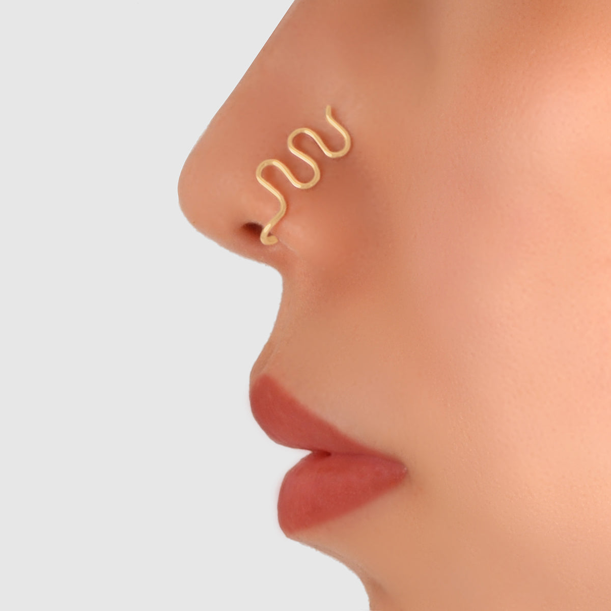 Fake Nose Ring Hoop Stud Geometric Faux Nose Piercing Jewelry Clip On Nose Ring-5