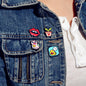 4 pcs Red Lips Owl Baby Duck Duckling Potted Plants Colourful Acrylic Brooch Pin-0