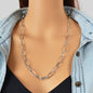 Punk Rock Style Crude Silver Link Chain Minimalist Necklace Men Party Decoration-0