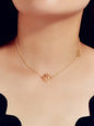 Retro Black Gold Chain Flower Collar Necklace Women Short Choker Accessories-5