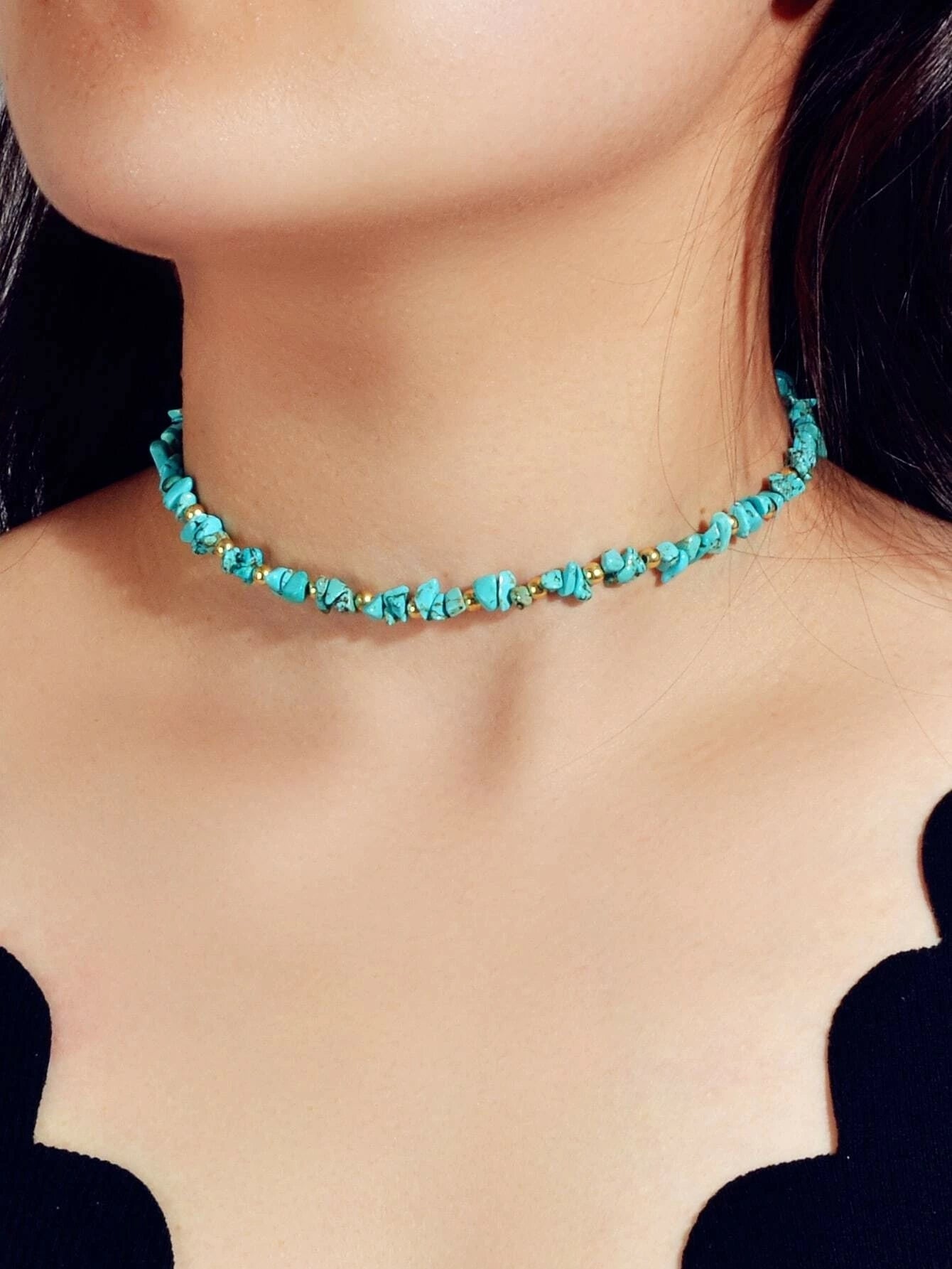 Boho White Stone Turquoise Handmade Necklace Ethic Tribal Festival Jewellery-0