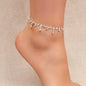 Luxurious Rhinestone Decor Silver Tassel Anklet Women Wedding Party Foot Jewelry-0