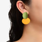 Korean Green Orange Geometric Statement Stud Party Earrings Costume Jewellery-0