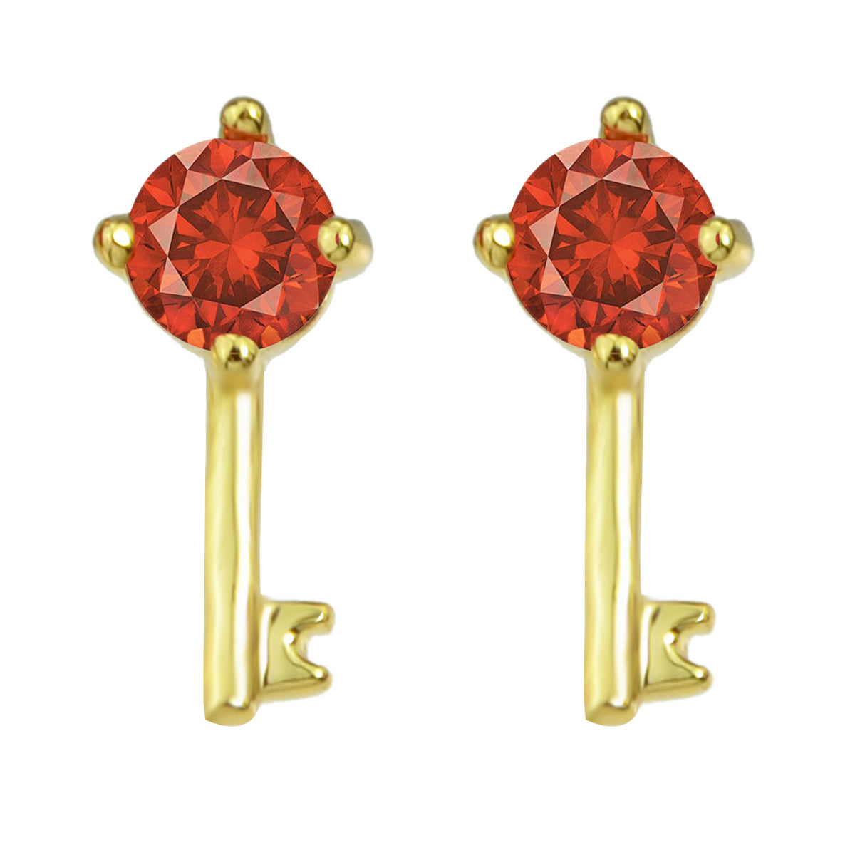 Perfect Wedding Engagement Jewellery Created Cubic Zirconia Key Stud Earrings-6