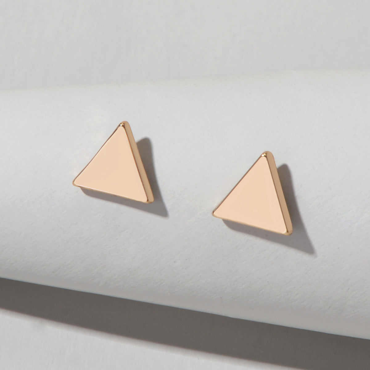 Minimalist Geometric Small Stud Tiny Triangle Mini Cartilage Tragus Earrings-0