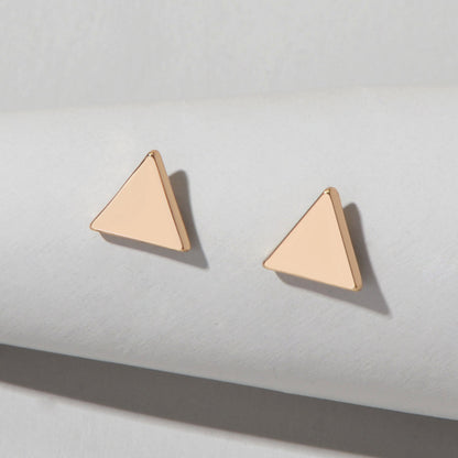 Minimalist Geometric Small Stud Tiny Triangle Mini Cartilage Tragus Earrings-0
