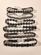 6 pcs 90s Black Lace Flower Retro Tattoo Choker Set Necklaces Punk Gothic Collar-0