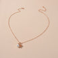 Anniversary Wedding Jewellery Rhinestone Rosegold Chain Pearl Bowknot Necklace-0