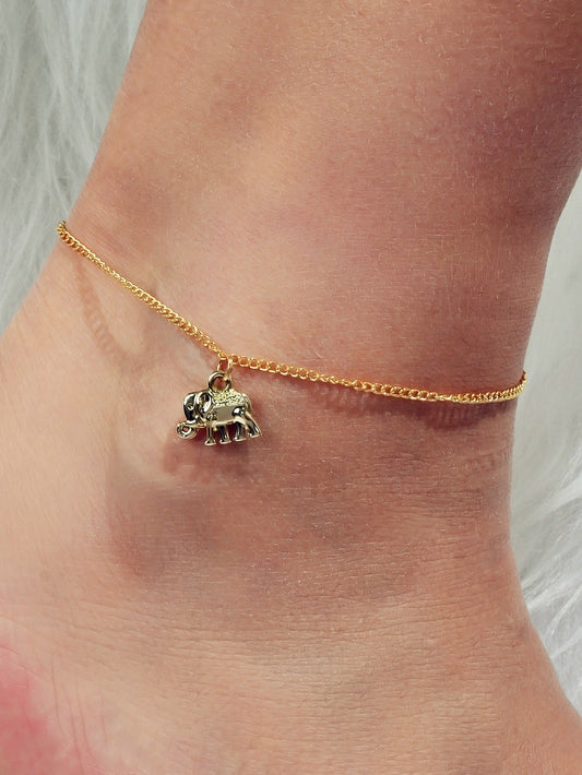 1pc Foot Beach Jewellery Gold Silver Chain Elephant Charm Anklet Bracelet Gift-0