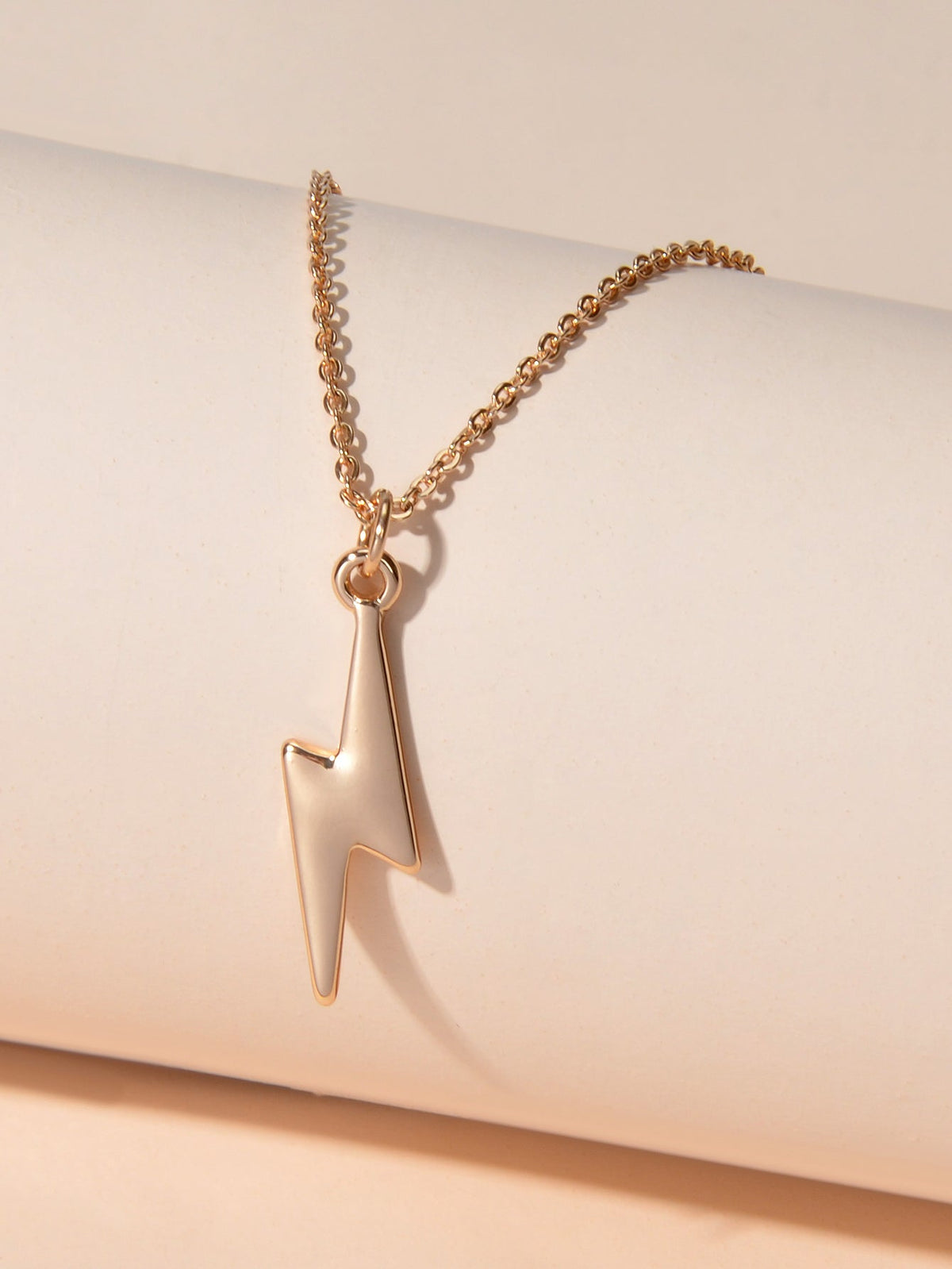 Gold Color Lightning Bolt Flash Charm Necklace Thunder Pendant Chain Collar Gift-4