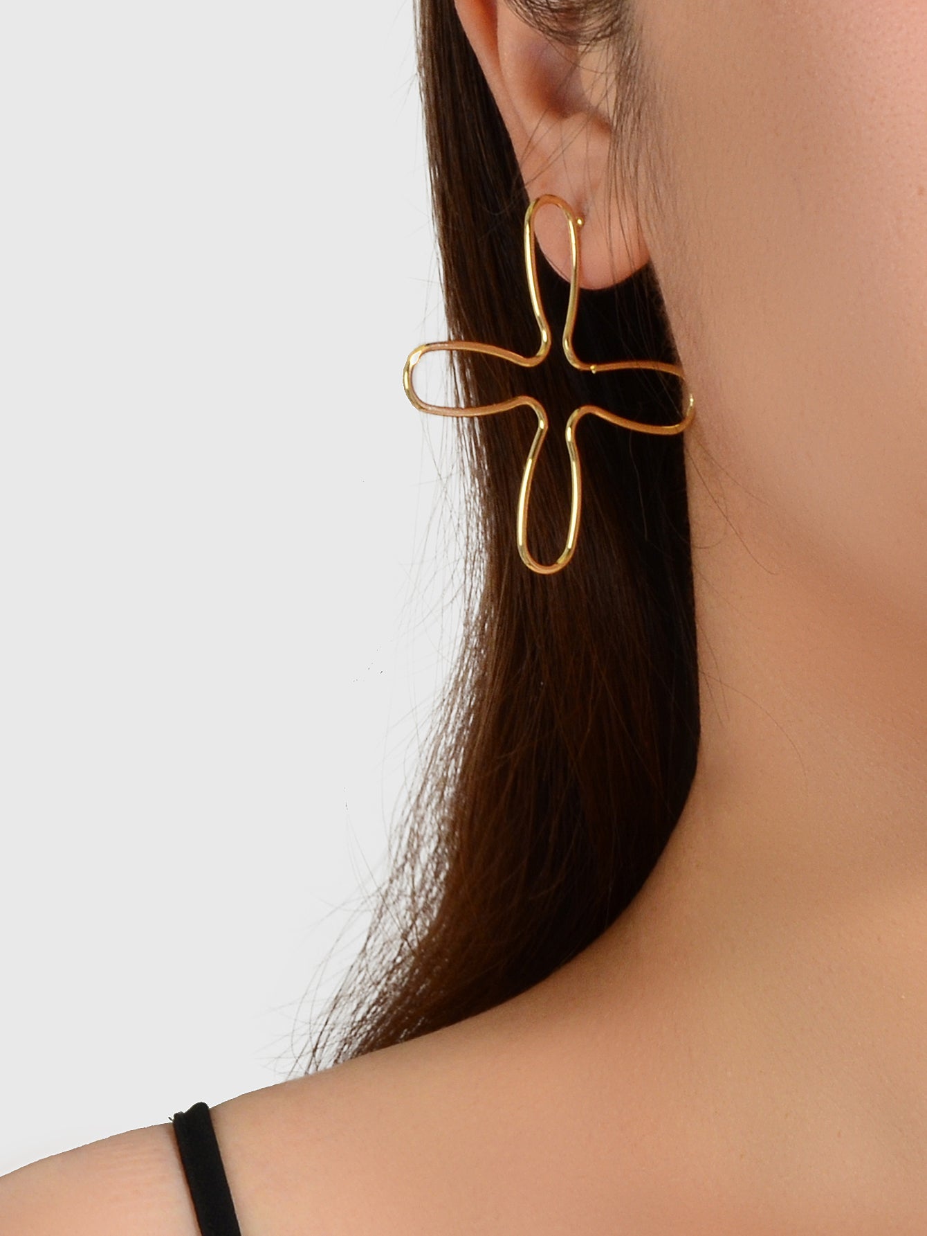 Abstract Art Flower Stud Earrings Personality Creative Simple Party Jewellery-0