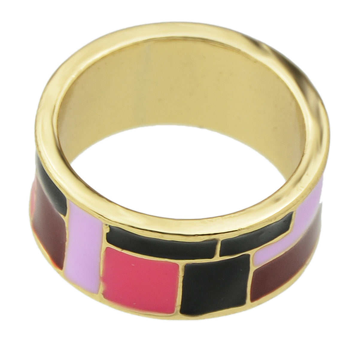 1pc Ethnic Traditional Jewellery Colorful Geometric Pattern Bohemian Finger Ring-0