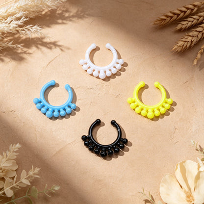 4pcs Y2K Colorful Ear Cuffs Non-Pierced Cartilage Ear Clips Punk Hip Hop Jewelry-2