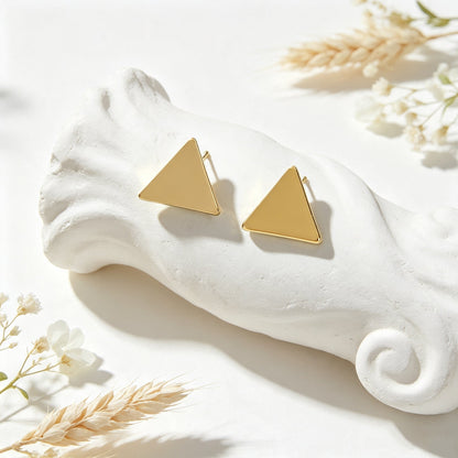 Gold Triangle Geometric Minimalist Stud Earrings Fashion  Daily Casual Work Dainty Jewelry-2