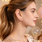 2pcs Snowflake Crystal Ear Cuffs No Piercing Rose Gold Dainty Sparkling Ear Clip-0