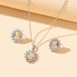 Anniversary Wedding Jewelry Blue Simulated Gemstone Charm Necklace Stud Earrings-6