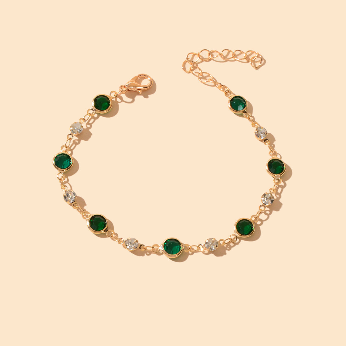 Green Transparent Rhinestone Bracelet Girls Party Jewelry Luxurious Accessories-0