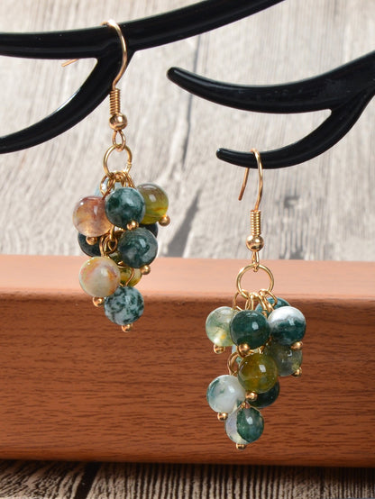 Drop Dangle Handmade Grape Cluster Earrings Colorful Cute Fruit Hook Eardrop-8