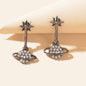New Designer Rhinestone Gold Silver Planet Star Stud Pierced Earrings Ear Jacket-6