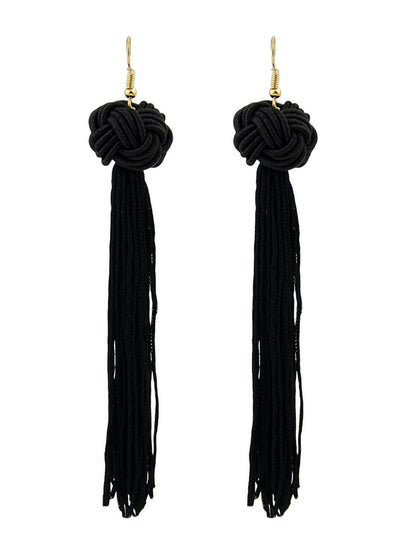 Holiday Ethnic Traditional Jewellery Colorful Rope Long Tassel Bohemian Earrings-6