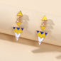 Fashion Jewellery Women Accessories Yellow Geometric Triangle Dangle Earrings-0
