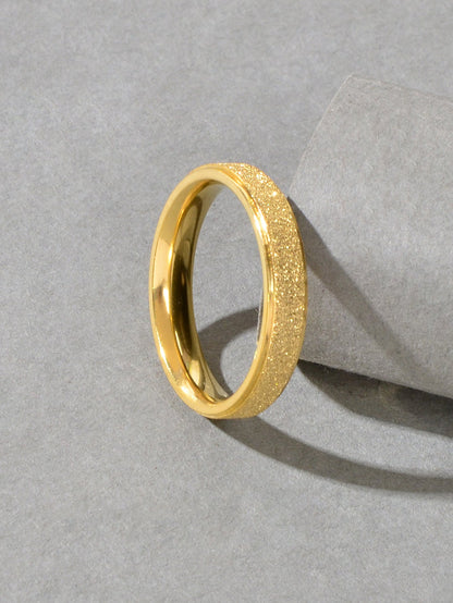 Anniversary Wedding Jewellery Stainless Steel Gold Silver Ring Women Finger Band-4