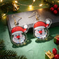 Star Sequin Filled Christmas Santa Claus Drop Earrings Clear Acrylic Material Festival Jewelry Gift-0