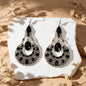 Boho Beads Decor Antique Silver Water Drop Dangle Earrings Beach Vacation Travel Jewelry-1
